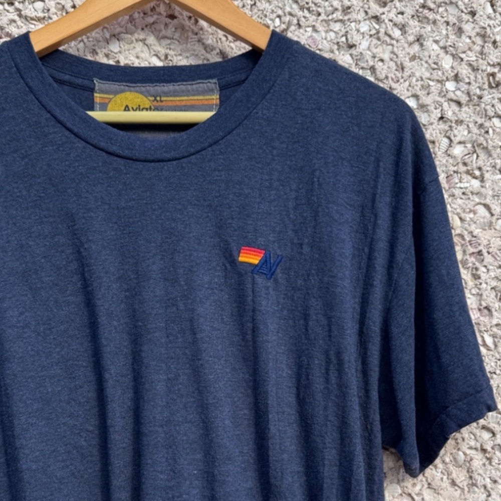 Aviator Nation Boyfriend Cropped Tee in Navy